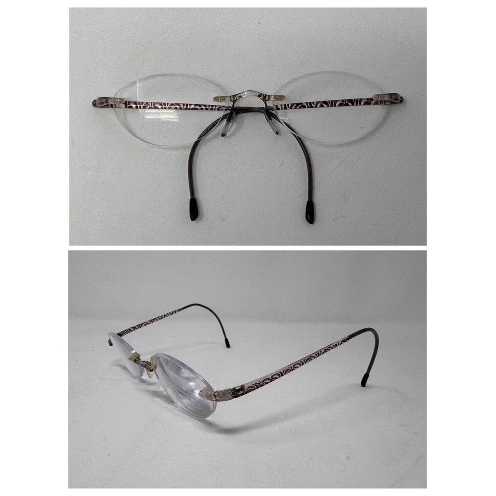 Silhouette SPX 1520 Pink Brown Rimless Eyeglass Frames 50-21-135 Austria Made